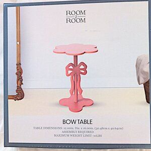Room 2 Room Bow Shaped Table NWT Pink Furniture 12x16 Inches Coquette Decor Cute